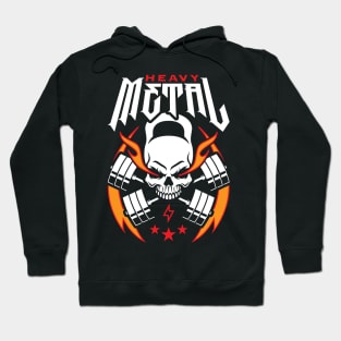 Heavy Metal (Kettlebell Skull Cross Barbell) Red Blaze Hoodie